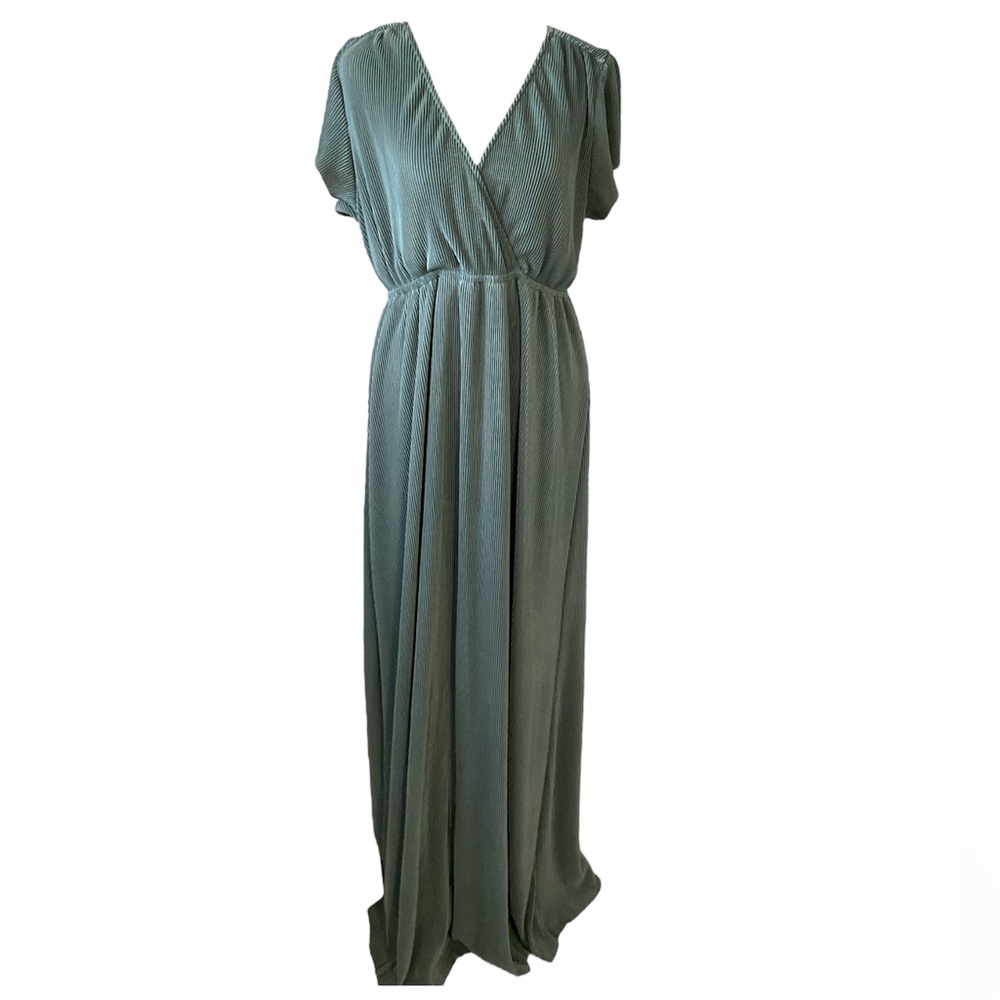 Baltic Born Sage Green Pleated Maxi Dress Size XL